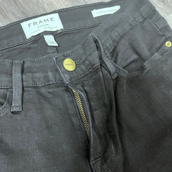 Frame Denim Le Skinny De Jeanne Unfinished Hem Sz 28 - Picture 7 of 14